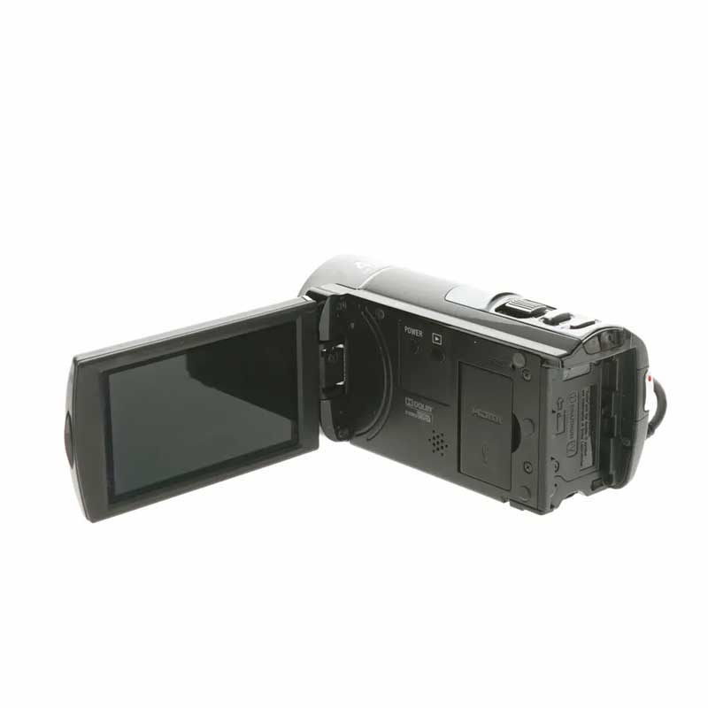 Vintage Sony HDR-CX130 camcorder screen, Essential Collection rental