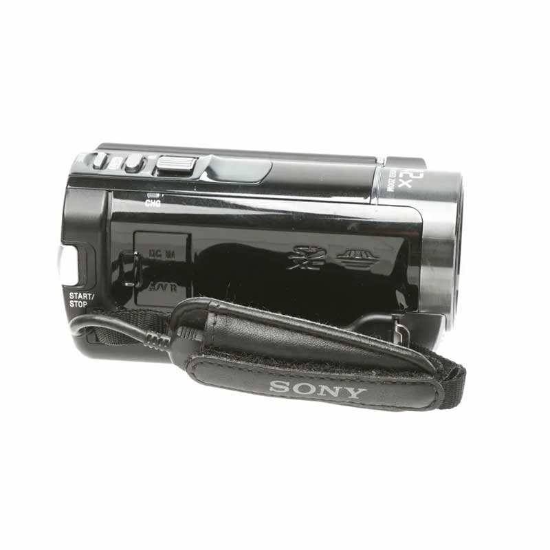 Sony HDR-CX130 vintage camcorder rental, side view