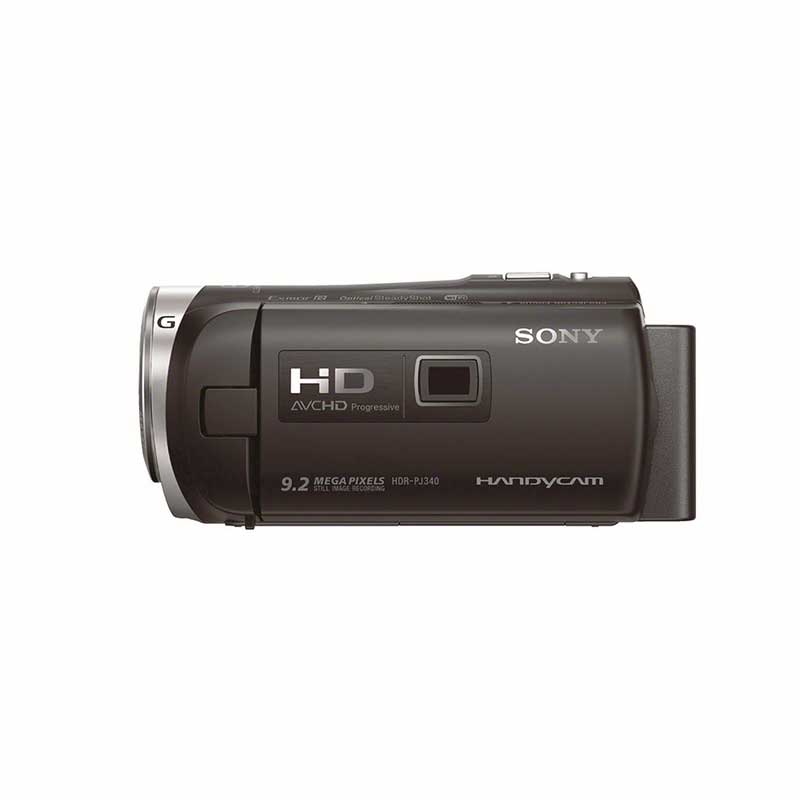 Sony HDR-PJ340 vintage camcorder rental, side view